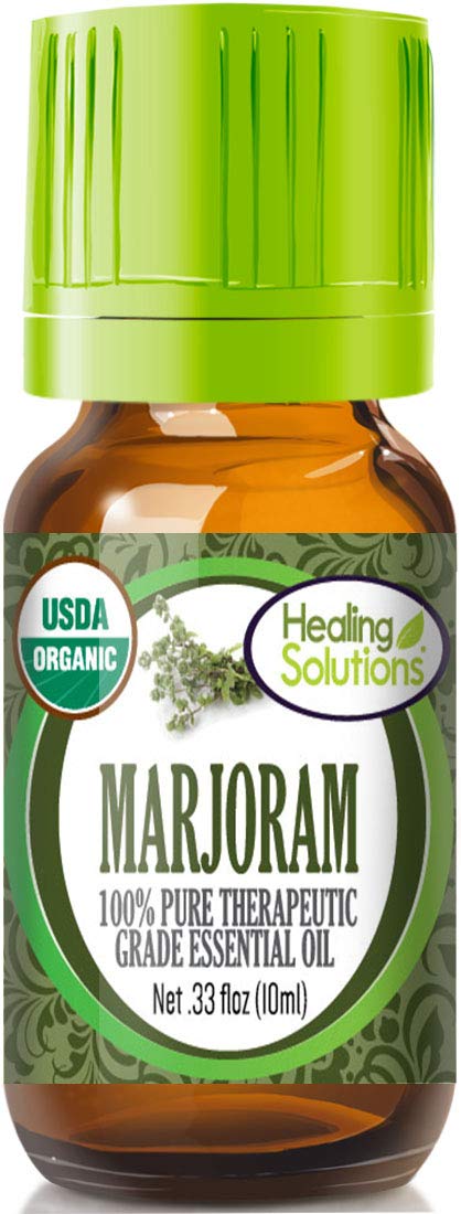 Organic Sweet Marjoram Essential Oil 0.33 oz (10ml) - Pure Therapeutic Grade for Hair Care, Skin Care, Aromatherapy & Diffuser Blends | Perfect for Relaxation, Massage & DIY Beauty Products