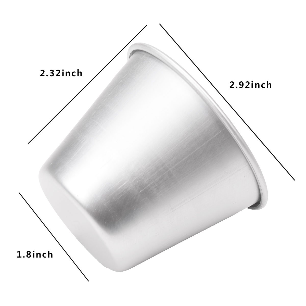 6-Pack Nonstick Mini Anodized Aluminum Pudding Cups - Chocolate Molten Lava Cake Pans, Popover Molds, Ice Cream Containers for Baking & Dessert Making (Silver, Size A) - Perfect for Home Baking, Party Treats & DIY Dessert Creations