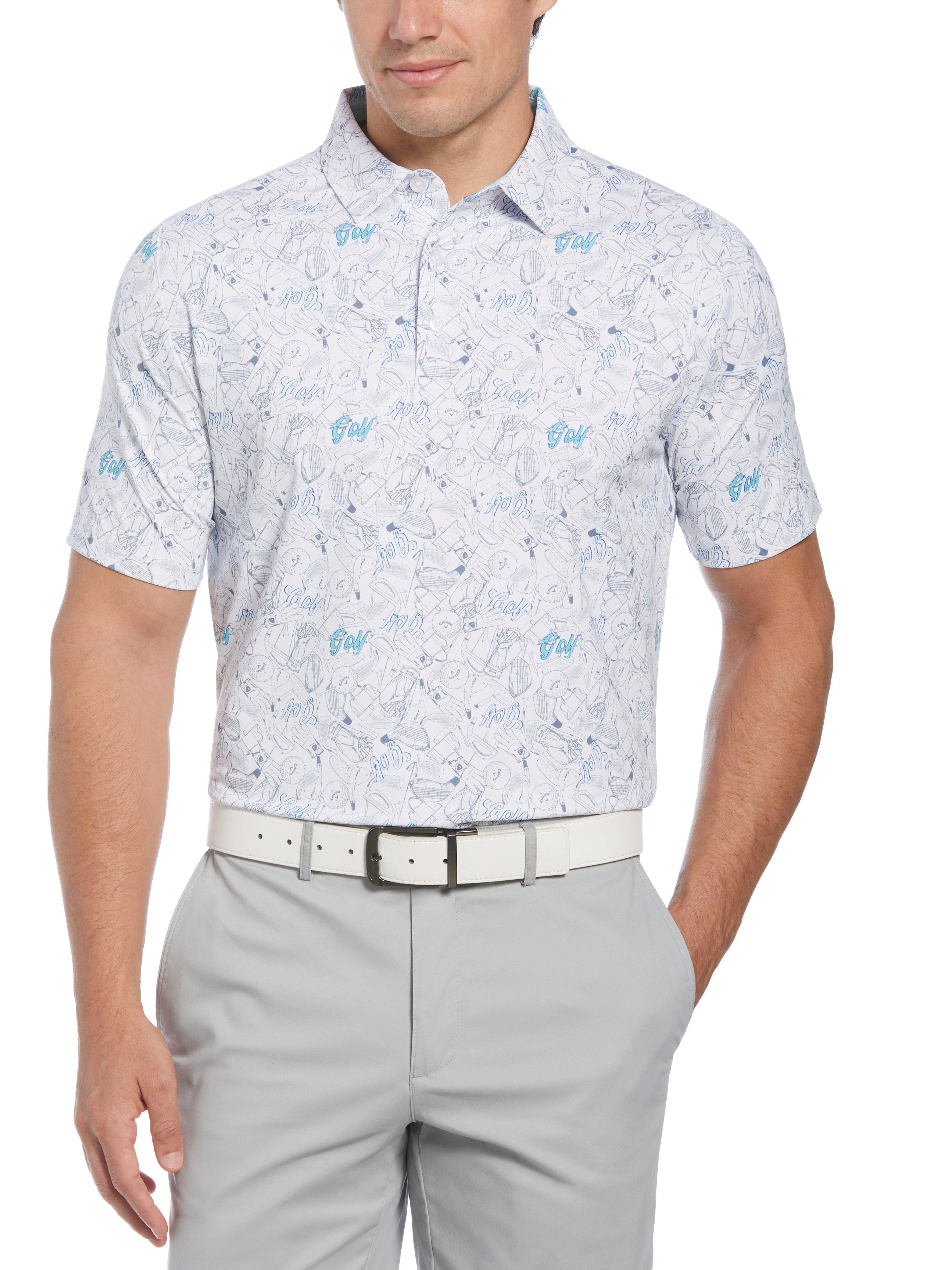 Men's Golf Polo Shirt with Stylish Print - Comfortable & Breathable for Golf, Casual Wear & Outdoor Activities
