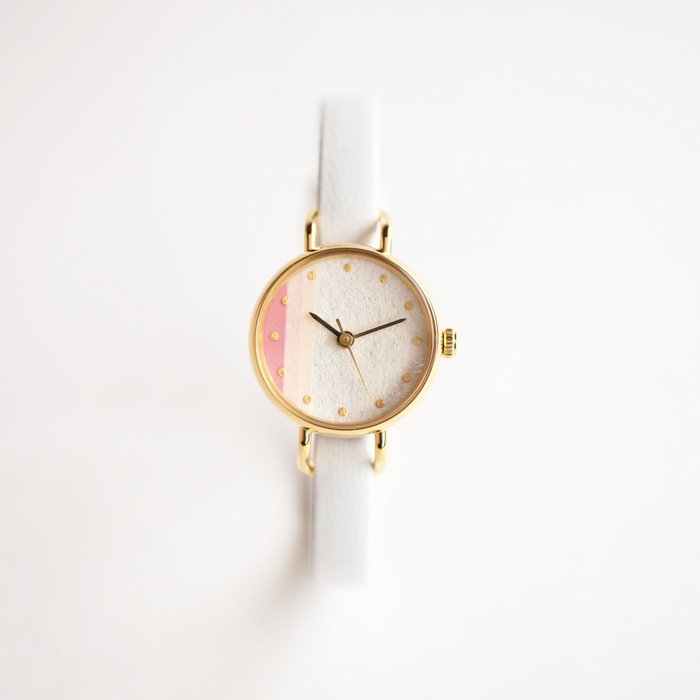 Elegant Women's Wristwatch - White & Pink Japanese Handmade Watch for Casual, Office & Special Occasions