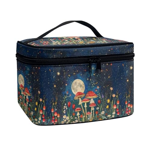 Vintage Mushroom Moon Starry Night