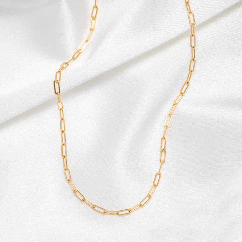 ASCOMY 14K Gold Plated Herringbone Necklace for Women - Layered Snake Chain, Paperclip, Cubic Zircon Cuban Figaro Pendant - Everyday Elegant Choker Jewelry for Office, Date Night & Special Occasions