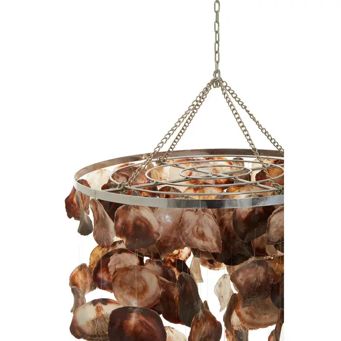 Natural Sea Shell Pendant Light - Handmade Bowral Shell Chandelier for Beach House, Coastal Decor & Boho Bedroom Lighting