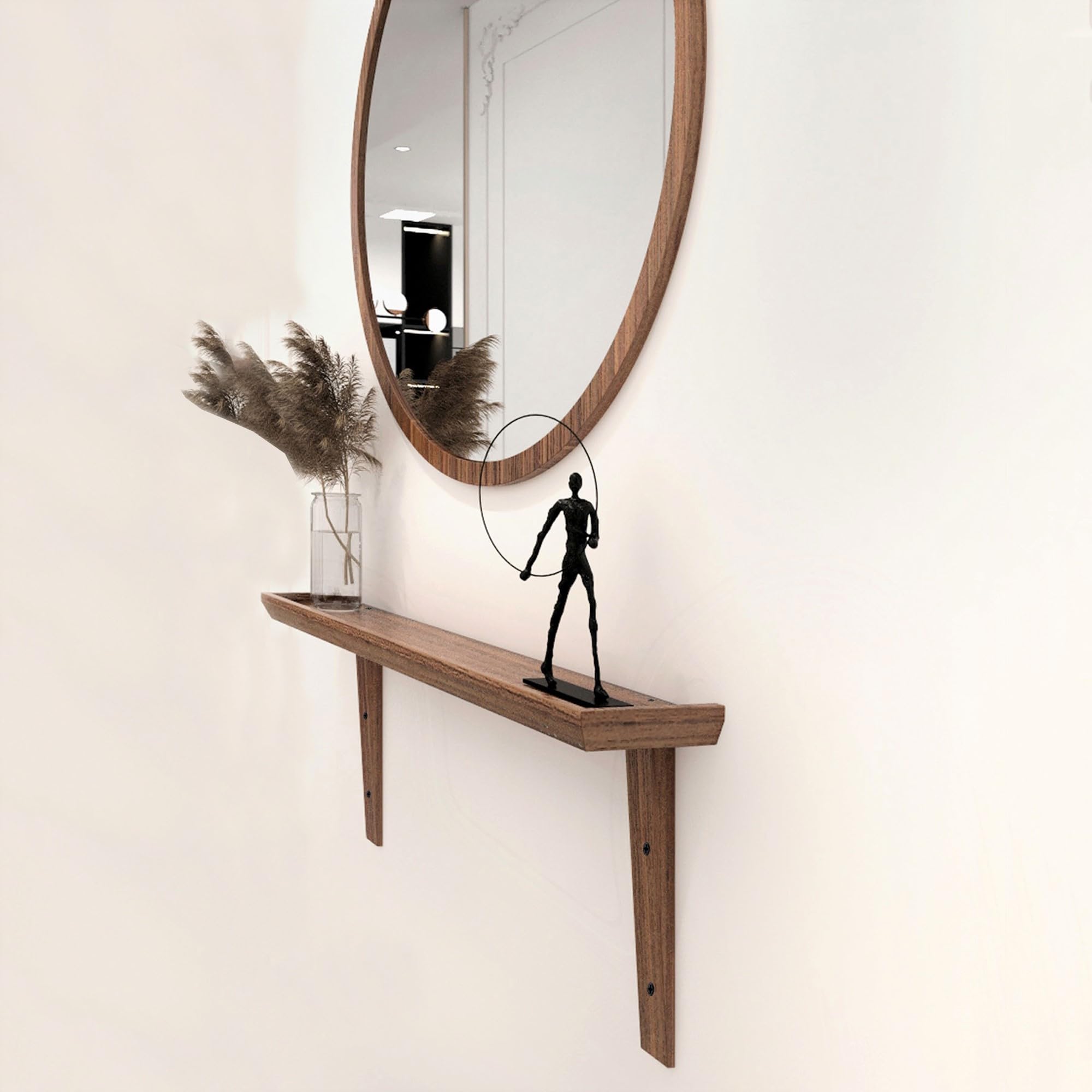 Handmade Modern Rustic Console Hall Shelf - 28 Inch Solid Wood Floating Wall Shelf for Entryway Organization & Home Decor | Perfect for Living Room, Bedroom, or Office Storage & Display