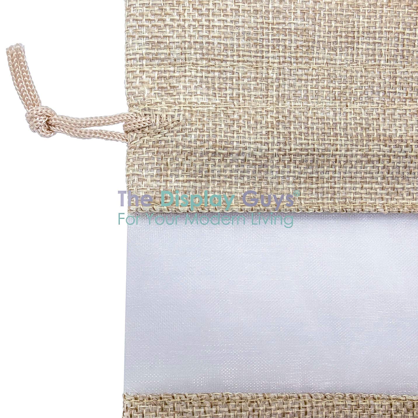 TheDisplayGuys - 48-Pack 5x7 Inch Beige Linen Burlap & Sheer Organza Drawstring Gift Bags for Party Favors, Wedding Favors, Baby Showers, Birthday Presents & Treats - Reusable Mesh Pouch (Medium Size)