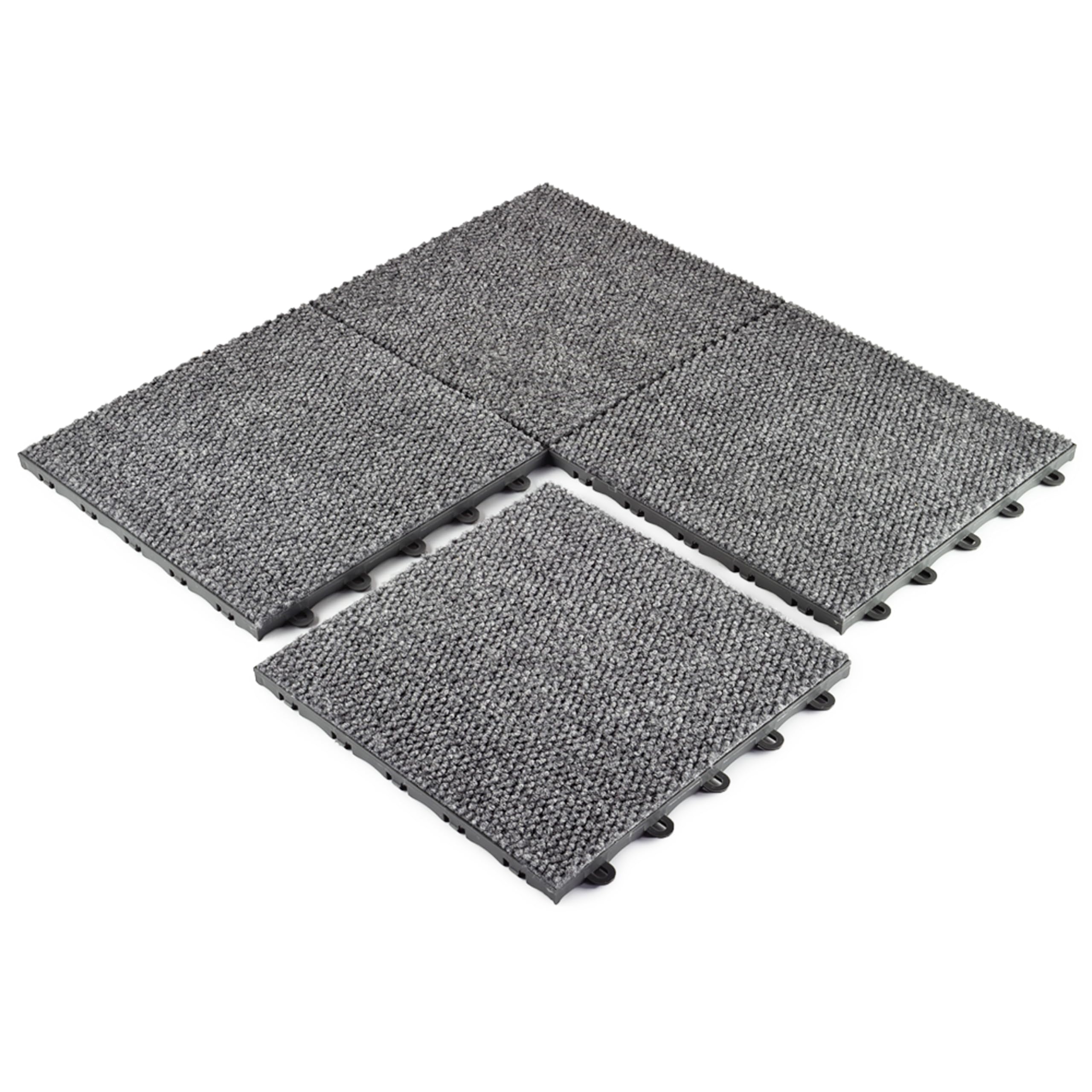 Greatmats Interlocking Carpet Tiles 1x1 Ft Modular Flooring - 20 Pack Gray Square Tiles for Home Gym, Office, Basement & Playroom Flooring