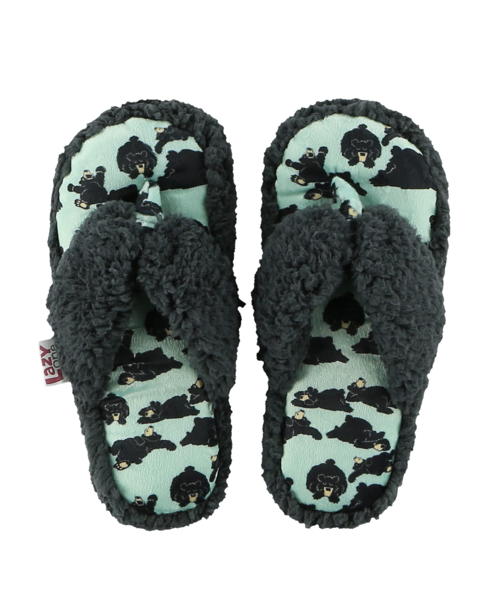 Lazy One Spa Flip Flops for Women & Girls - Cozy Fuzzy House Slippers with Soft Memory Foam - Perfect for Relaxing at Home, Spa Days & Lounging