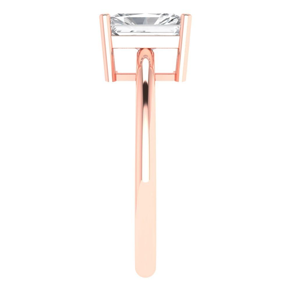 1.75ct Radiant Cut Genuine Clear Simulated Diamond Ring - 18K Rose Gold Solitaire Engagement, Wedding, Anniversary Jewelry Gift for Her - Perfect for Proposals, Bridal Sets & Special Occasions