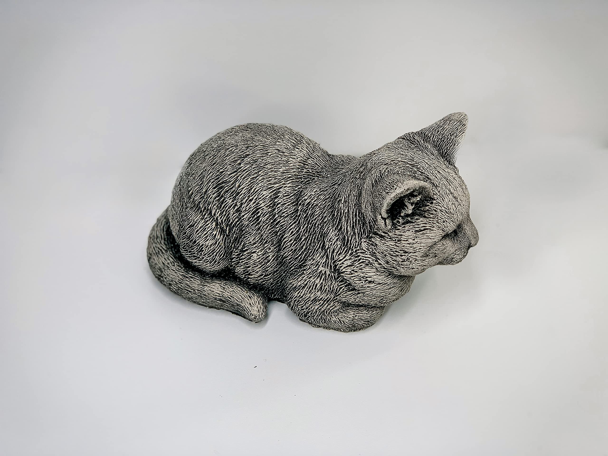 Concrete Cat Statue 19lb - Gray Garden Decor & Memorial Marker