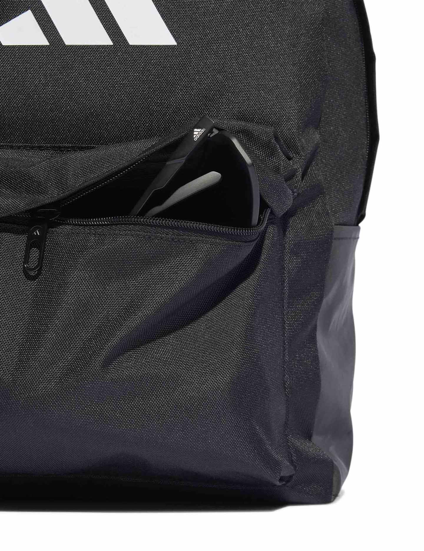 Classic 3 Bar Logo Backpack for Men & Women - Stylish Waterproof College School Backpack - Black/White - Perfect for Travel, Work & Daily Commute