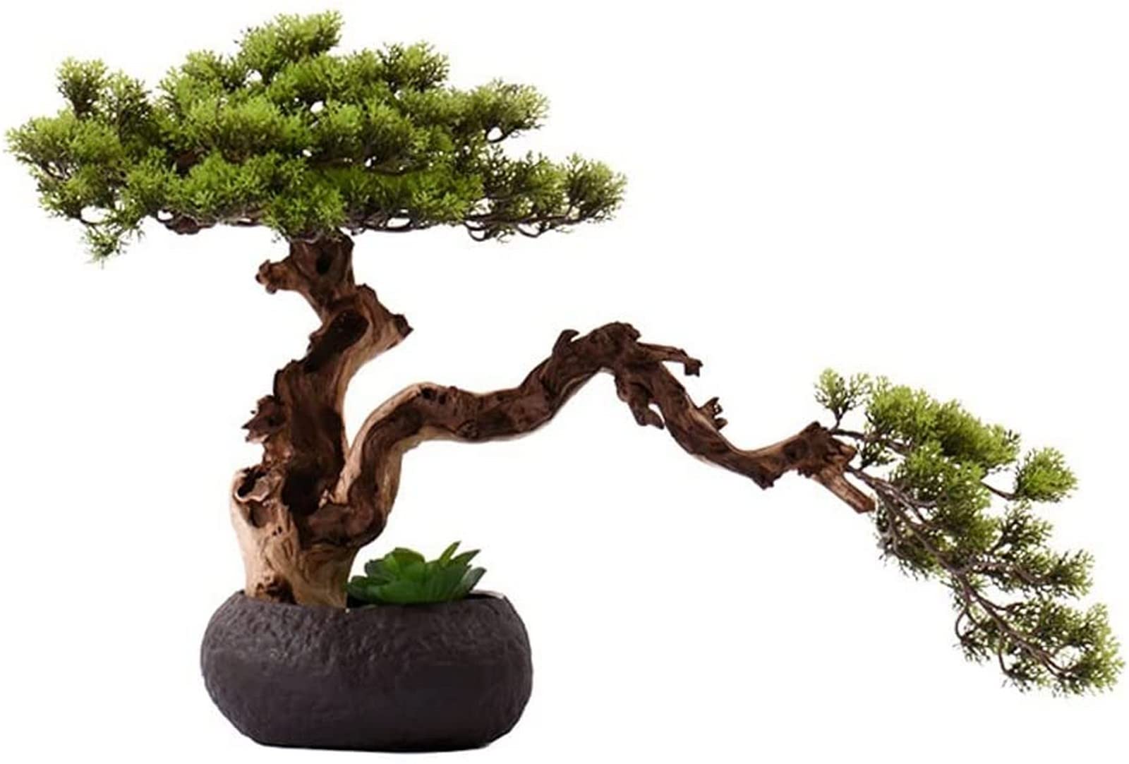 Artificial Bonsai Tree - Realistic Fake Plants for Home & Office Decor - Mini Desktop Bonsai with Retro Ceramic Pot - Perfect for Living Room, Office Desk, Zen Decor & Gift Giving
