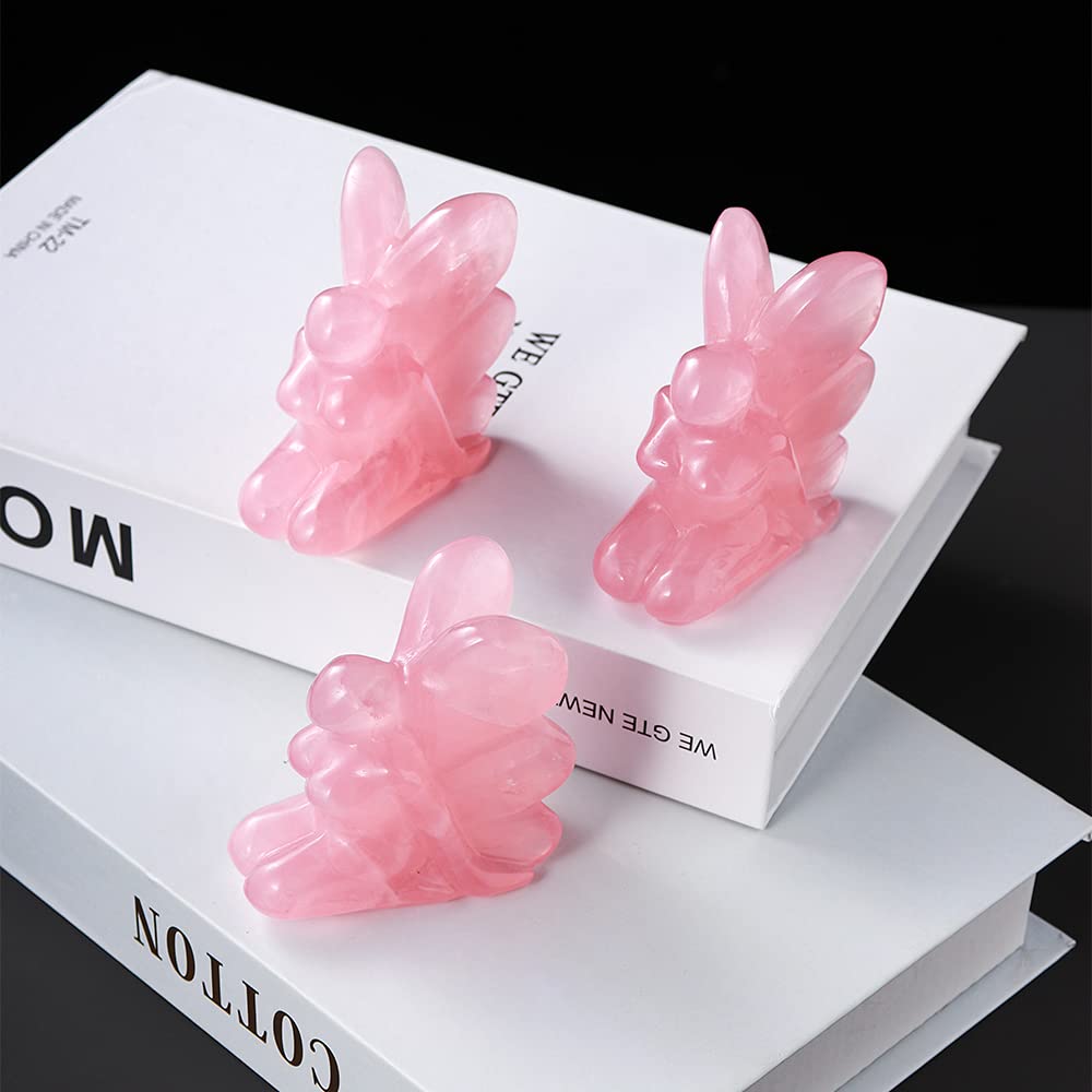 Natural Rose Quartz Butterfly Hand Carved Figurine - 2.7