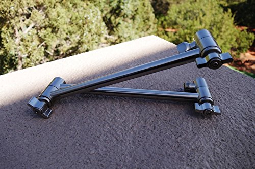 Double Locking Brass Shower Extension Arm in Brushed Nickel Finish - Adjustable Shower Head Mount for Bathroom Renovation & Spa-Like Experience
