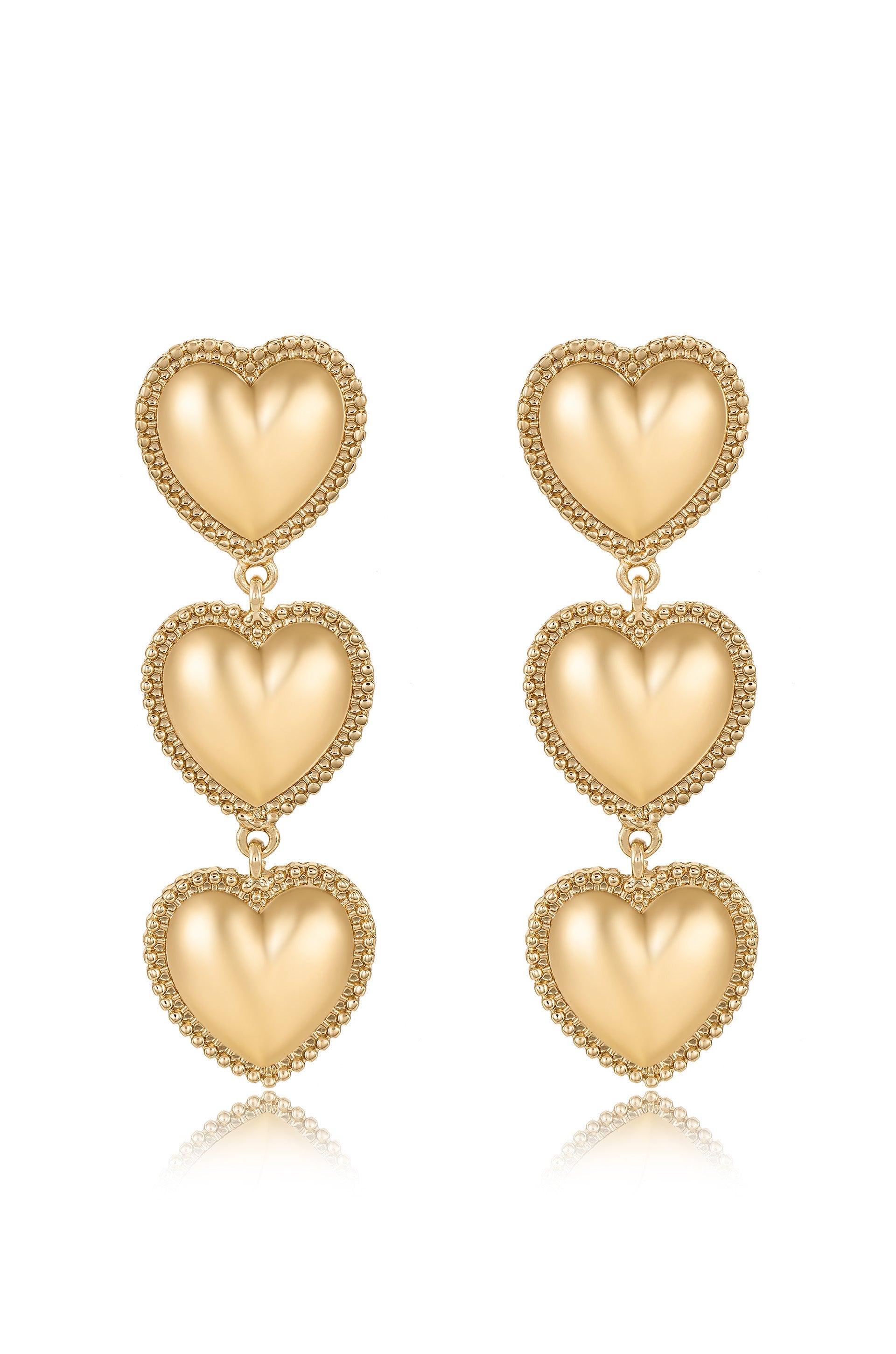 Golden Love Drop Dangle Earrings for Women - Romantic Heart-Shaped Jewelry Gift for Valentine's Day, Anniversary & Date Night