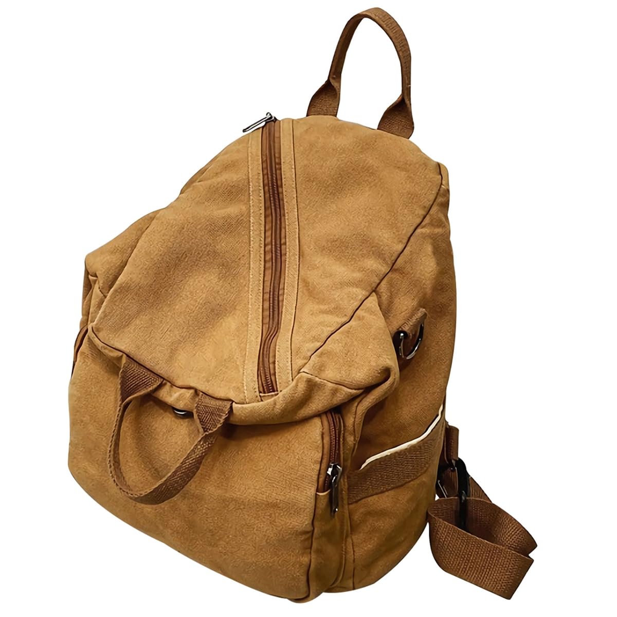 Stylish Small Canvas Backpack for Women & Men - Cute Casual Daypack, Fashion Satchel Purse for Daily Use, Work, School & Travel (Brown) | Perfect for Commuting, Shopping & Outdoor Activities