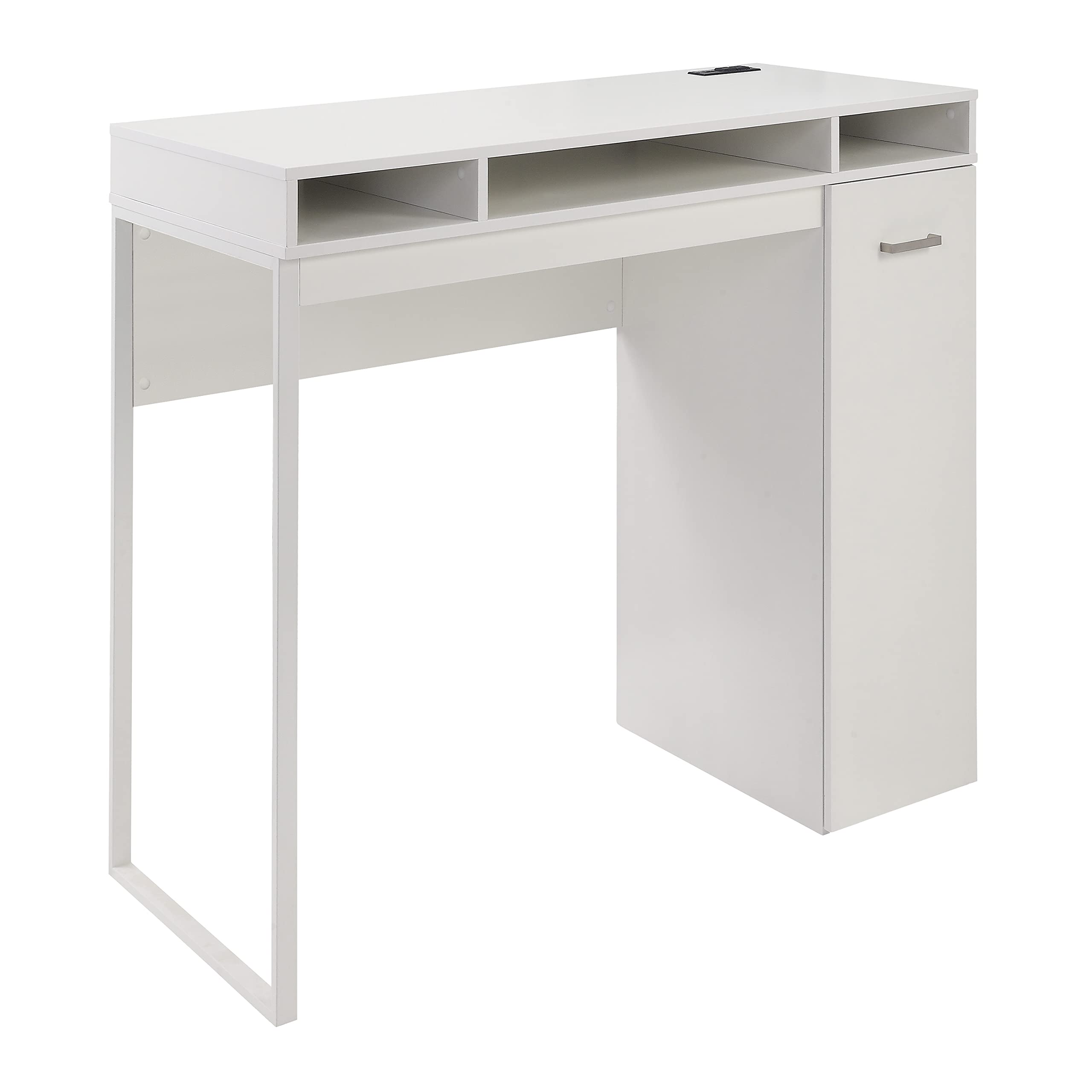 White Ravel Desk with Storage - Home Office & Study Furniture