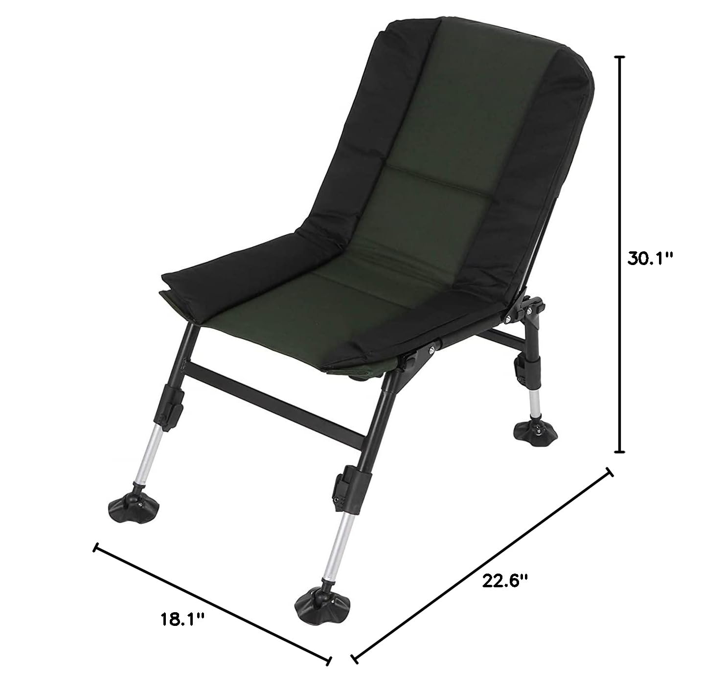 Adjustable Height & Tilt Fishing Chair - Portable Folding Camping Chair for Outdoor Activities - Perfect for Fishing, Hiking, Picnics & Beach Trips