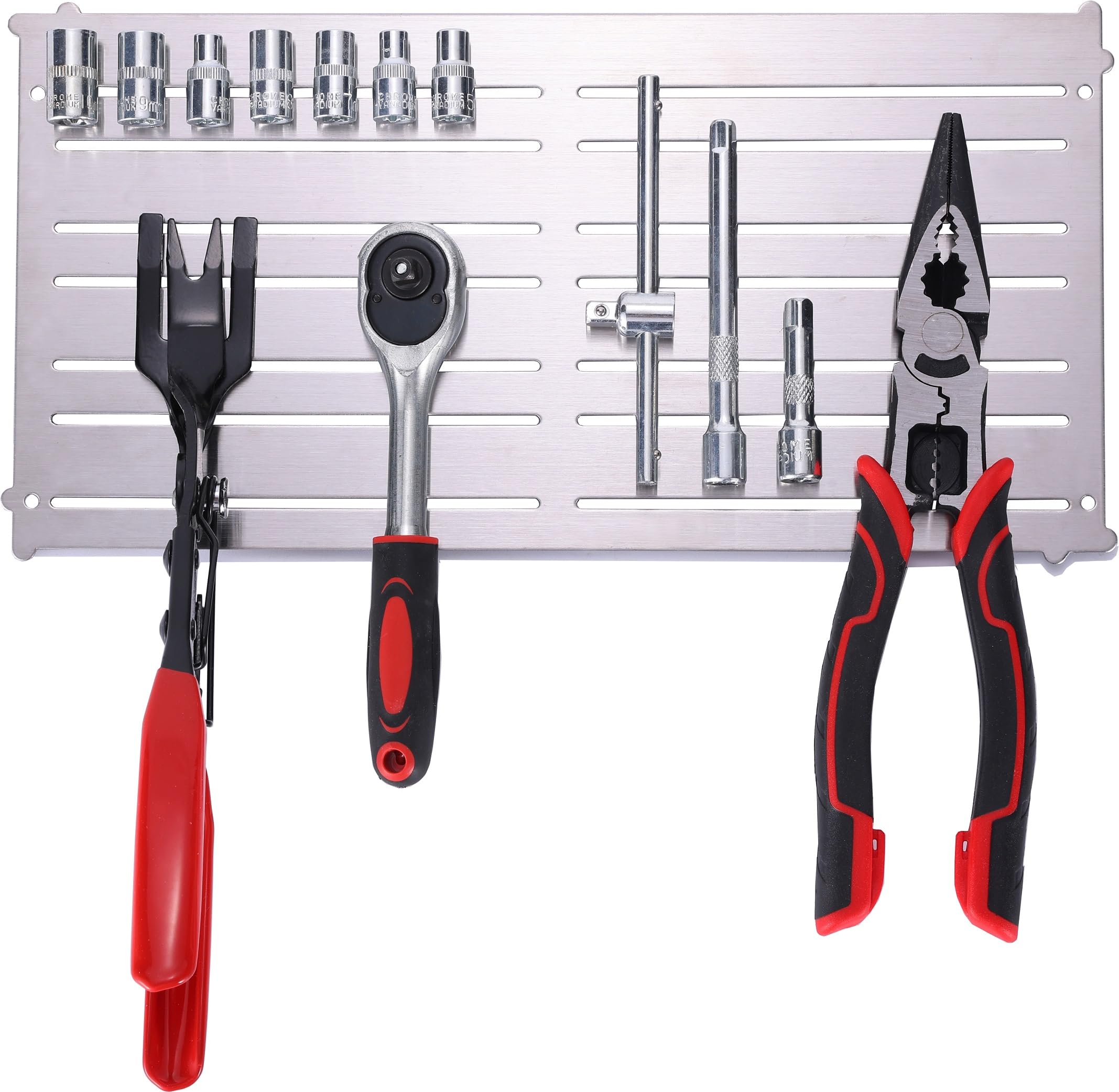 **Magnetic Tool Holder & Pad - Heavy Duty Mechanic Tool Tray with Super Strong Magnets for Screws, Bolts, Wrenches & Sockets - Automotive Organizer for Vertical, Horizontal & Upside Down Use - Perfect for Garage, Workshop & DIY Projects (Set of 1)**