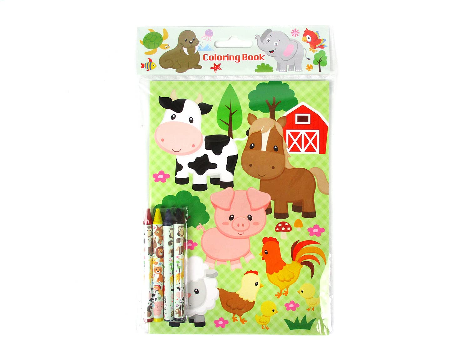 Animal Coloring Books for Kids - 12 Books & 48 Crayons - Party Favors & Classroom Rewards for Birthday Gifts