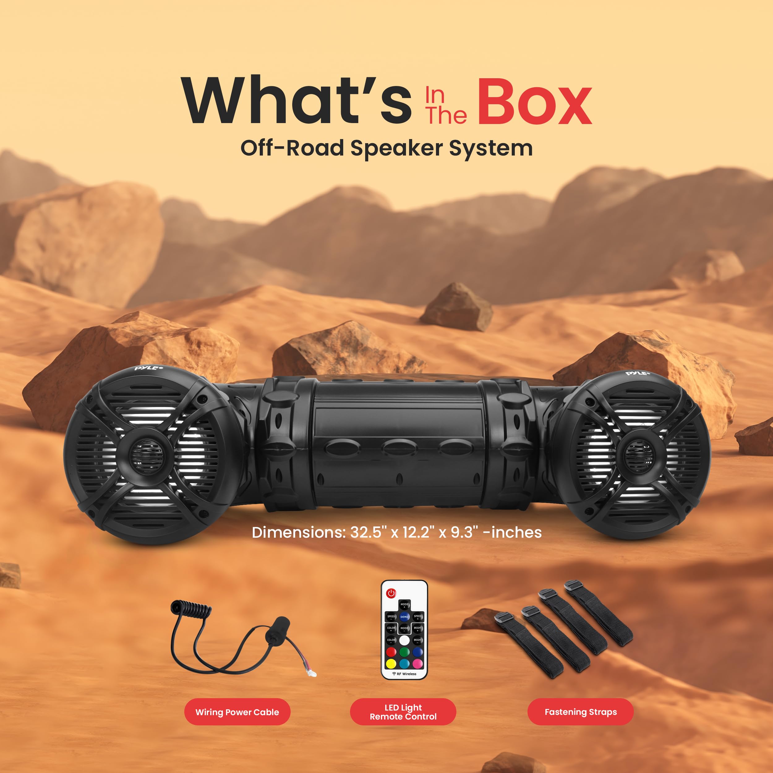 PyleUSA 4.0 Wireless Bluetooth Marine ATV Speakers - 1000W High Power, 6.5