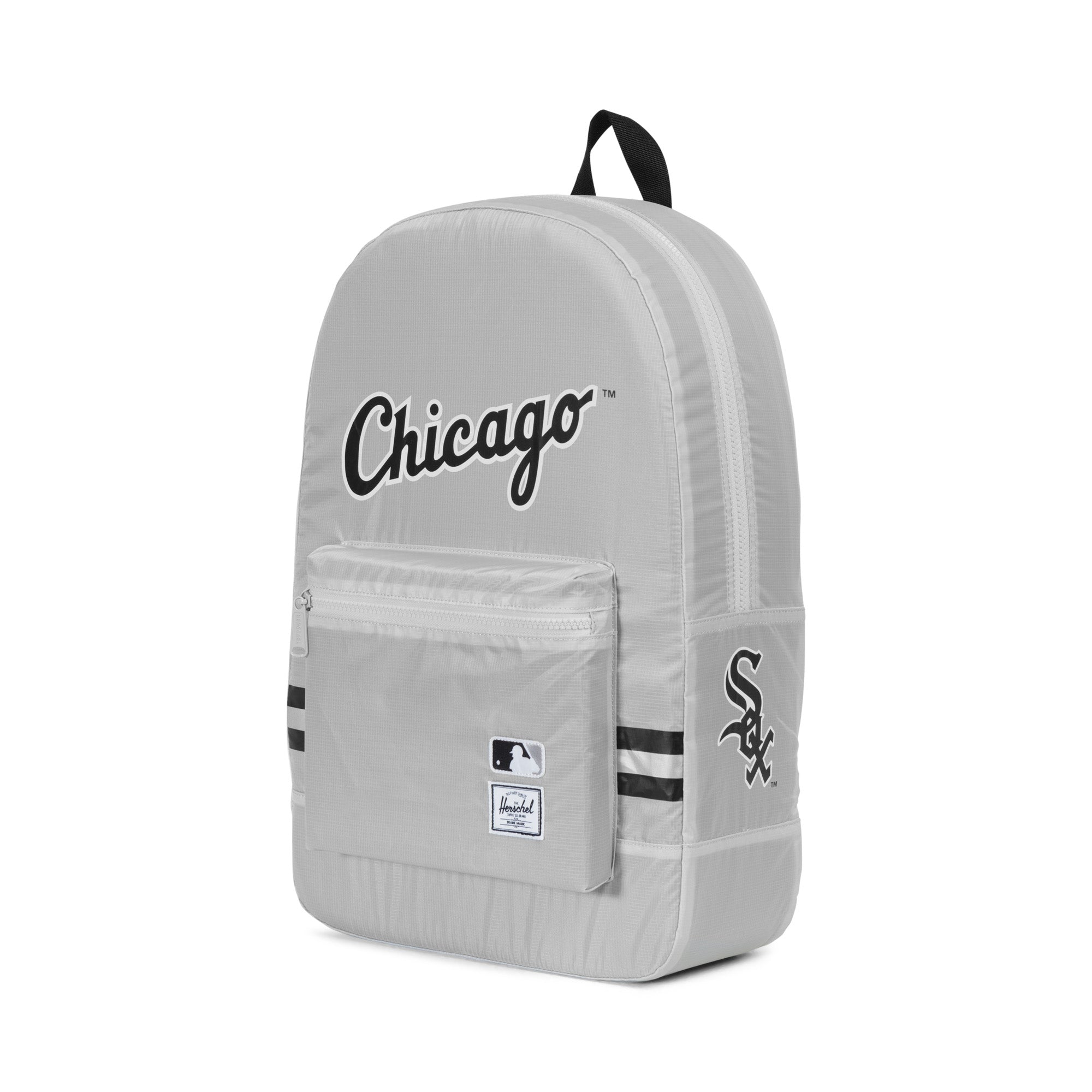 Herschel x MLB Chicago White Sox Packable Daypack Backpack - Lightweight Travel & Commute Backpack for Men & Women - Perfect for School, Work, Gym & Outdoor Adventures (Grey)