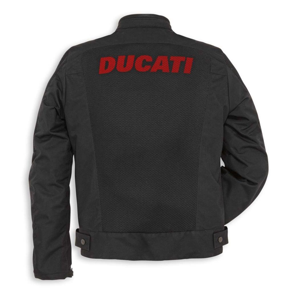 Ducati 981027954 Flow Textile Mesh Motorcycle Jacket for Men - Medium Size, Breathable & Protective Riding Gear for Summer Commuting and Street Biking
