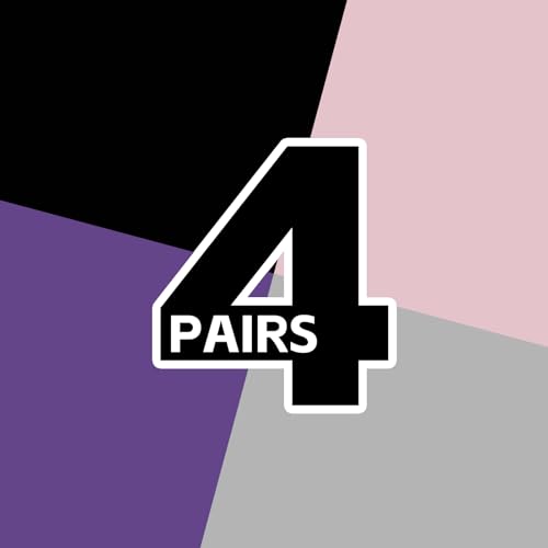 4 Pairs:black,light Grey,pink,purple