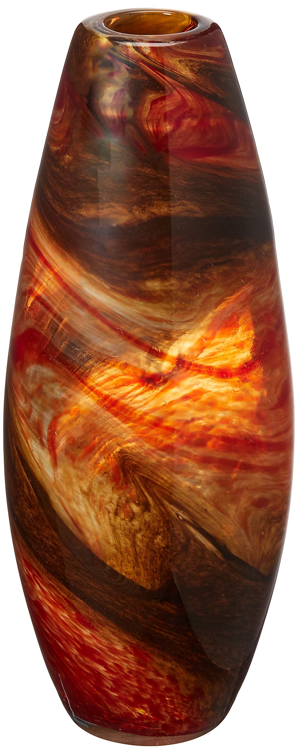 Italian Ceramic Vase Large - Handcrafted Caramel Swirl Decorative Vase for Home Decor, Living Room, Dining Table Centerpiece | Cyan Design 04363