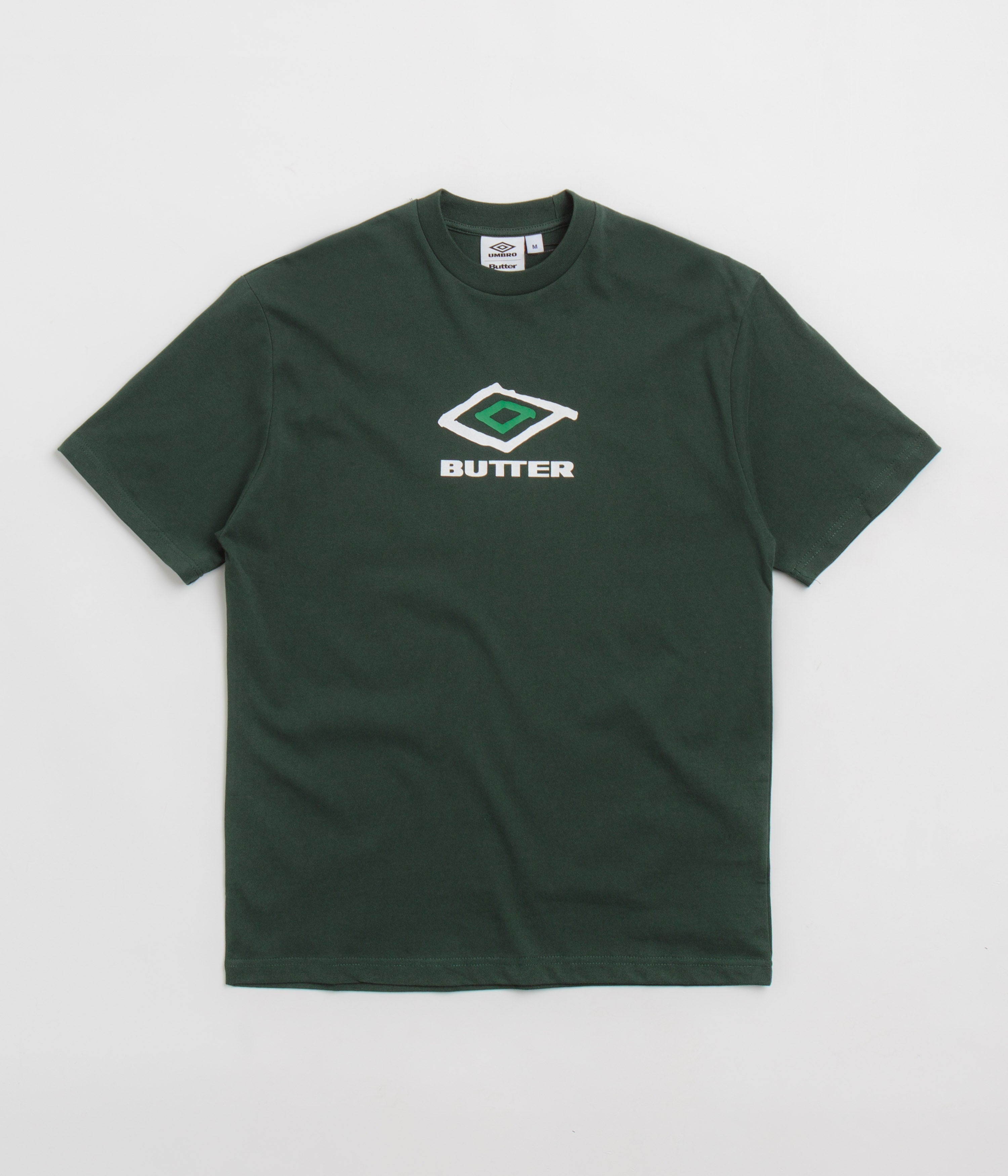 Butter Goods x Umbro Ball T-Shirt - Dark Forest Green Cotton Tee for Men | Streetwear & Casual Wear | Perfect for Skateboarding, Gym & Everyday Outfits