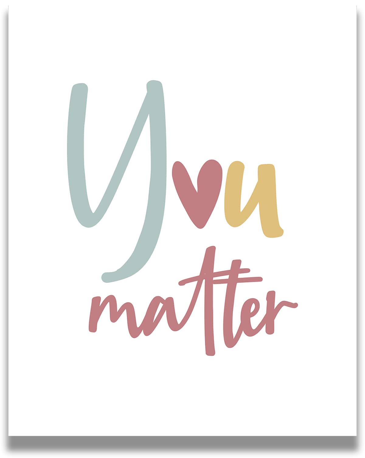 Govivo School Psychologist Wall Art - Mental Health Counseling Office Decor - 'You Matter' Inspirational Canvas for Classroom & Bedroom - 24x30 Ready to Hang Teacher Supplies - Perfect for Therapy Rooms, Schools & Home Décor