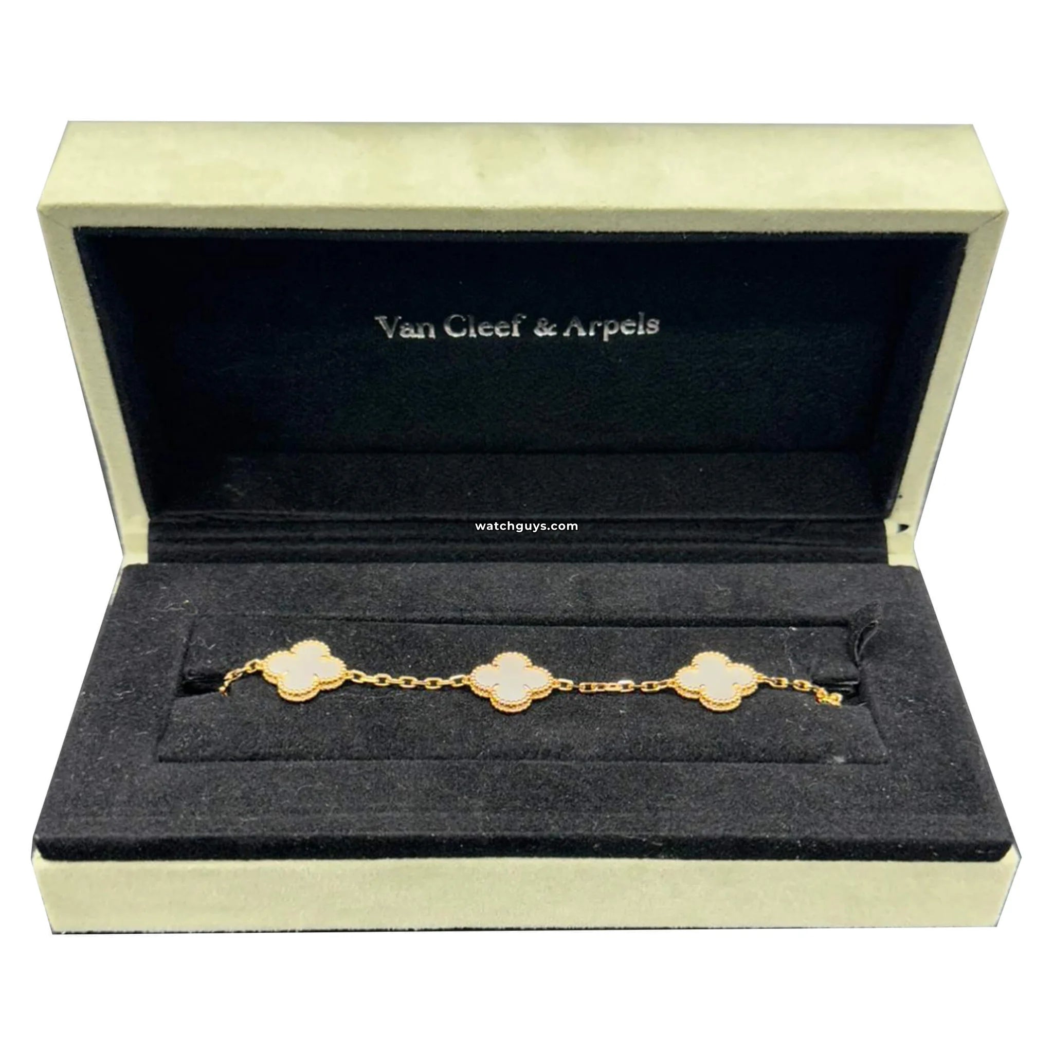 Van Cleef & Arpels Vintage Alhambra 5-Motif Mother of Pearl Bracelet | Luxury Jewelry Gift for Women | Perfect for Weddings, Anniversaries & Special Occasions
