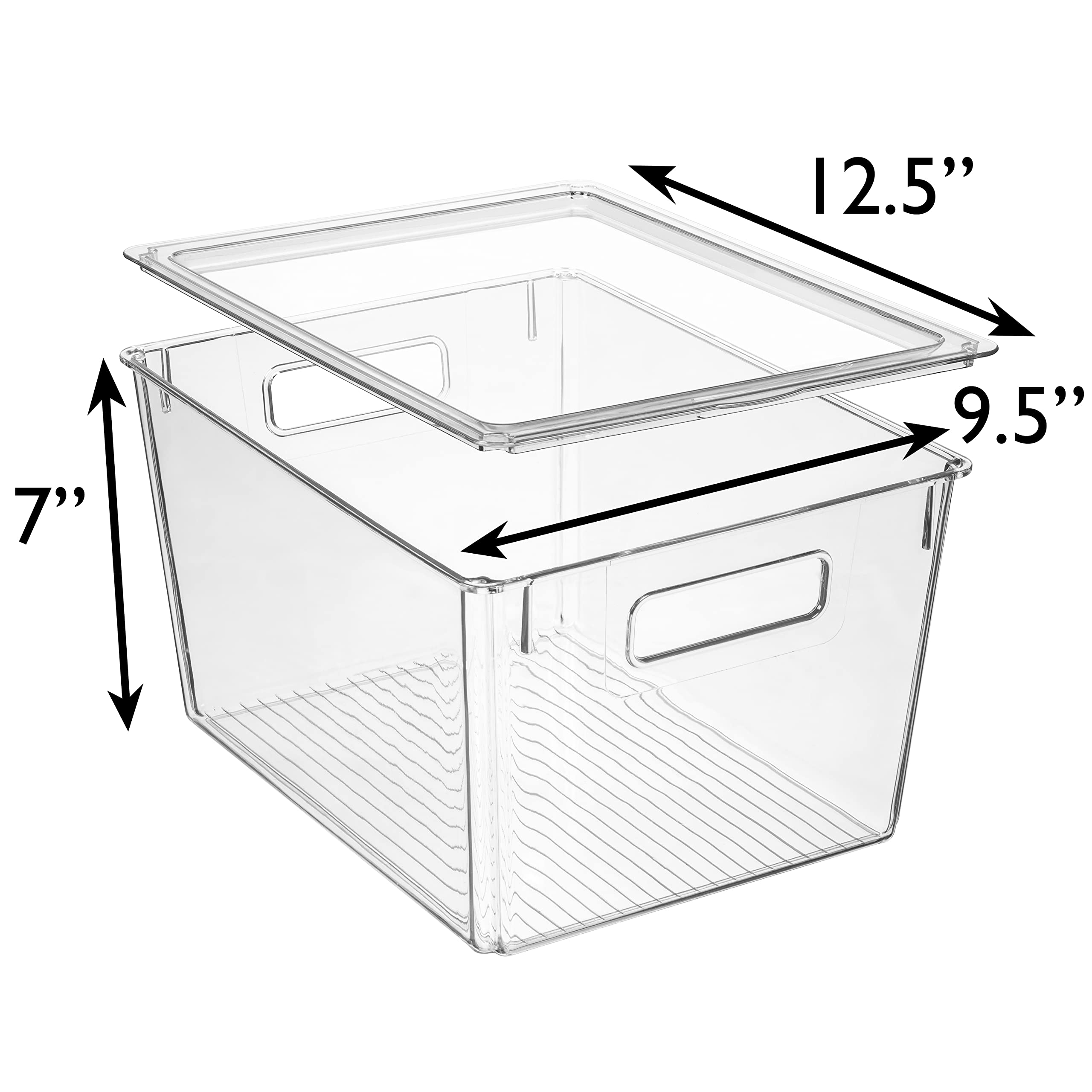 ClearSpace X-Large Plastic Storage Bins with Lids - 4-Pack Stackable Organizer Containers for Kitchen, Pantry, Fridge, Closet & Home Organization - BPA-Free Durable Storage Boxes for Food, Toys, Clothes & Office Supplies