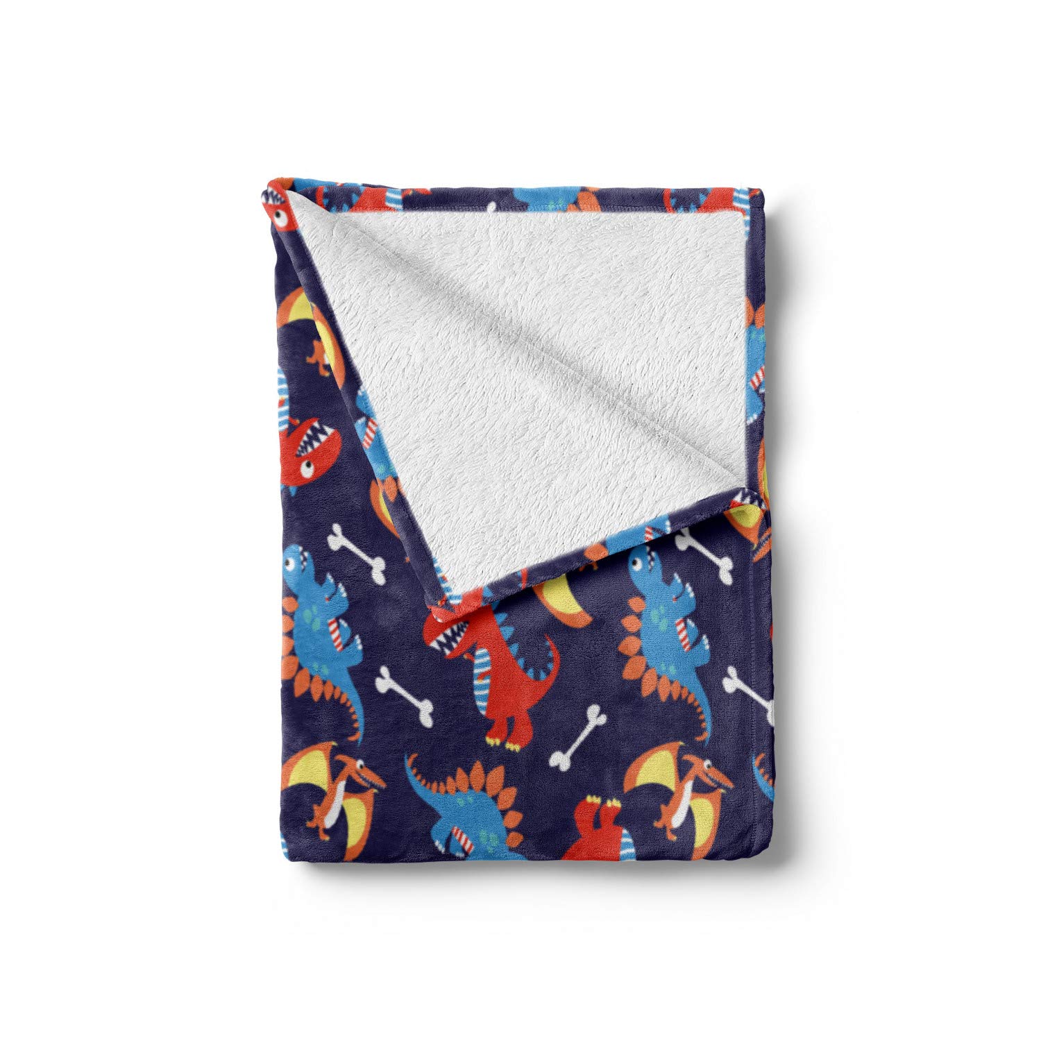 Ambesonne Dinosaur Fleece Throw Blanket 60