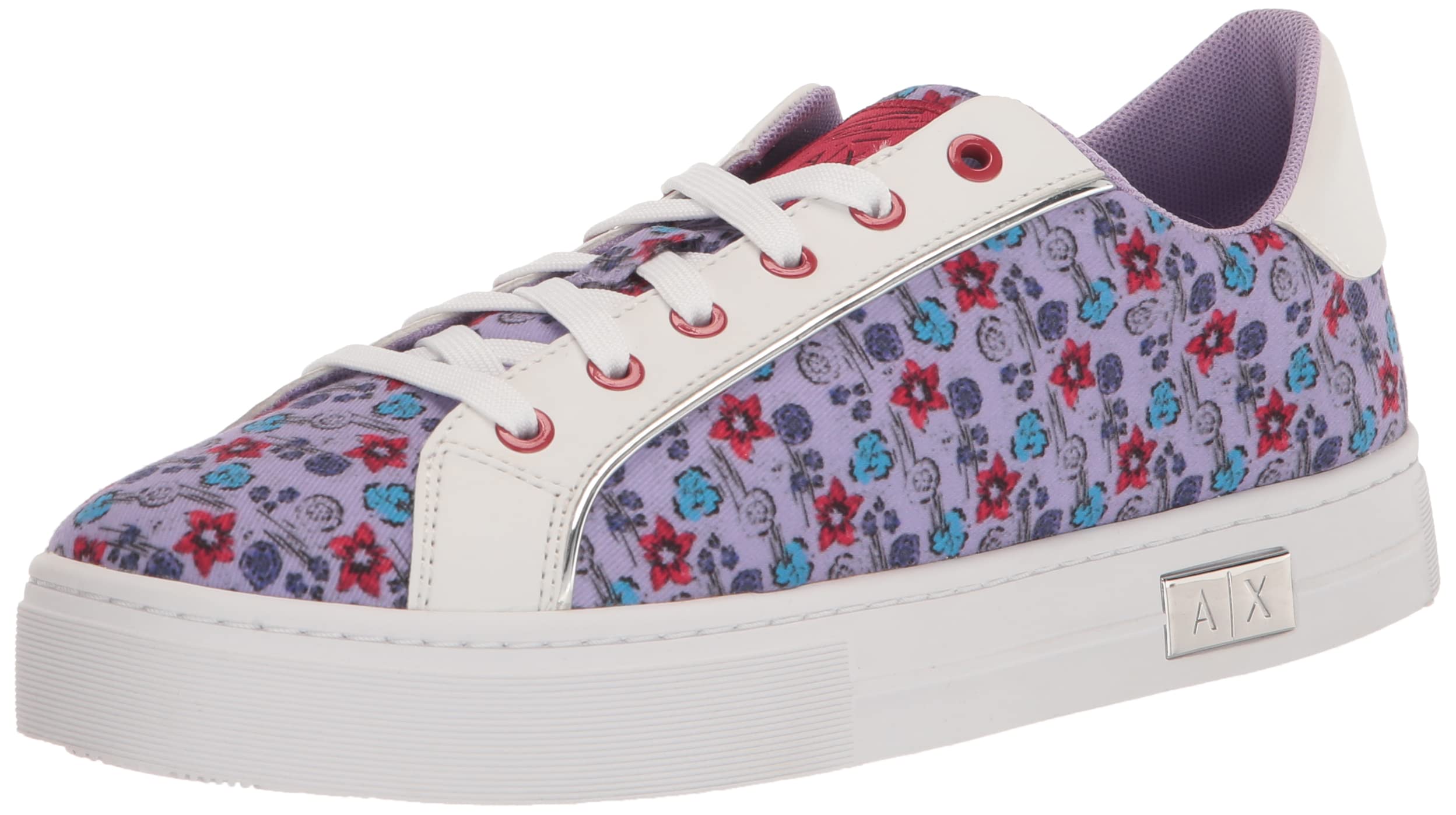 ARMANI EXCHANGE Women's Colorblock Leather Sneakers with Logo Plate | Fashionable Casual Shoes for Women | Perfect for Work, Travel & Everyday Wear