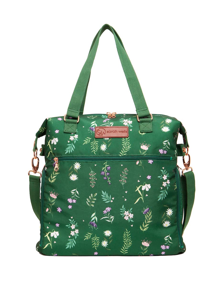 Sarah Wells Lizzy Breast Pump Bag - Insulated Cooler Pocket for Spectra, Medela & More Breast Pumps | Olive You Color | Perfect for Working Moms, Travel & On-the-Go Pumping