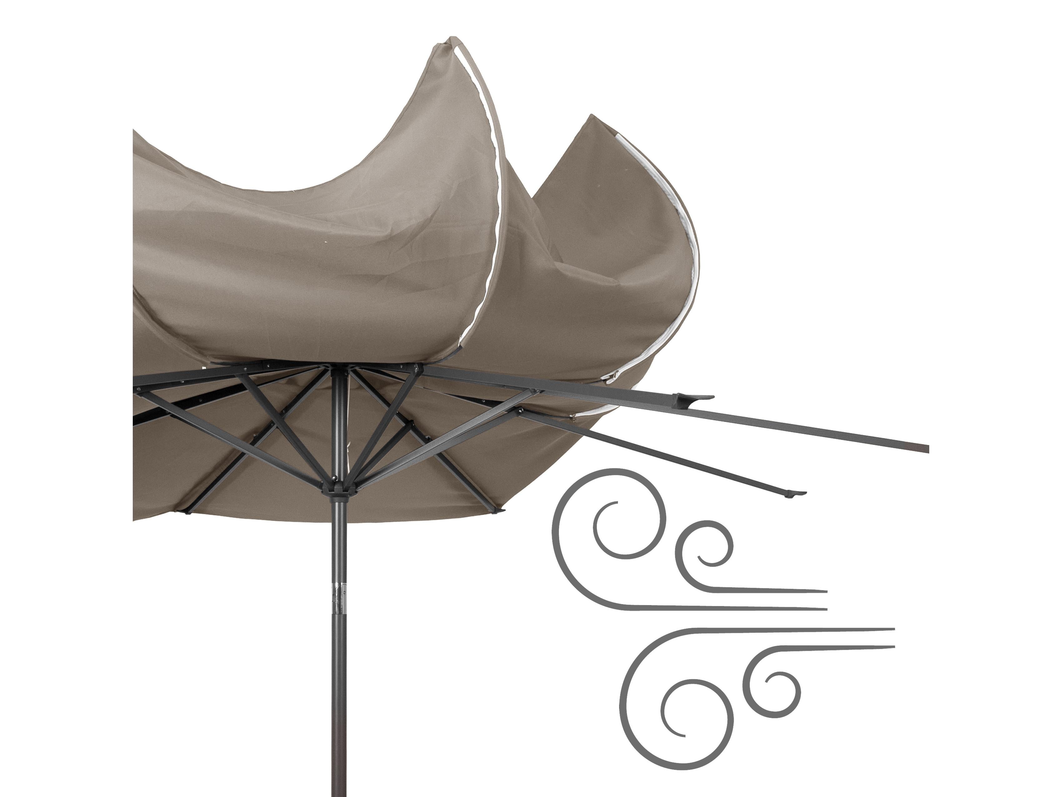 10ft Wind Resistant Sandy Grey Patio Umbrella - Outdoor Dining, Poolside Lounging & Backyard Shade Solution