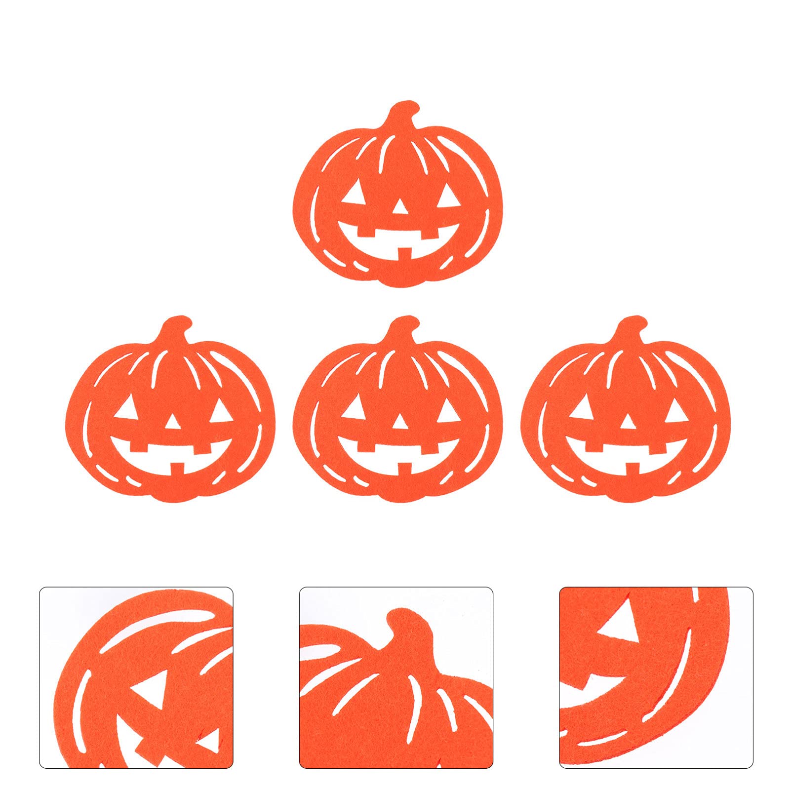 6-Pack Halloween Felt Coasters - Pumpkin Design Drink Coasters for Coffee Mugs, Tea Cups & Glasses - Durable & Absorbent Beverage Mats - Perfect for Halloween Party Decor & Christmas Home Decor