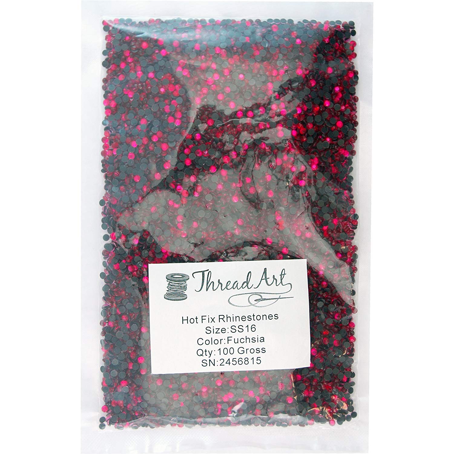 Threadart Bulk Hot Fix Rhinestones Fuchsia - SS16 (4mm) - 14,400 Stones - 100 Gross Pack for DIY Crafts, Clothing Embellishment, and Jewelry Making