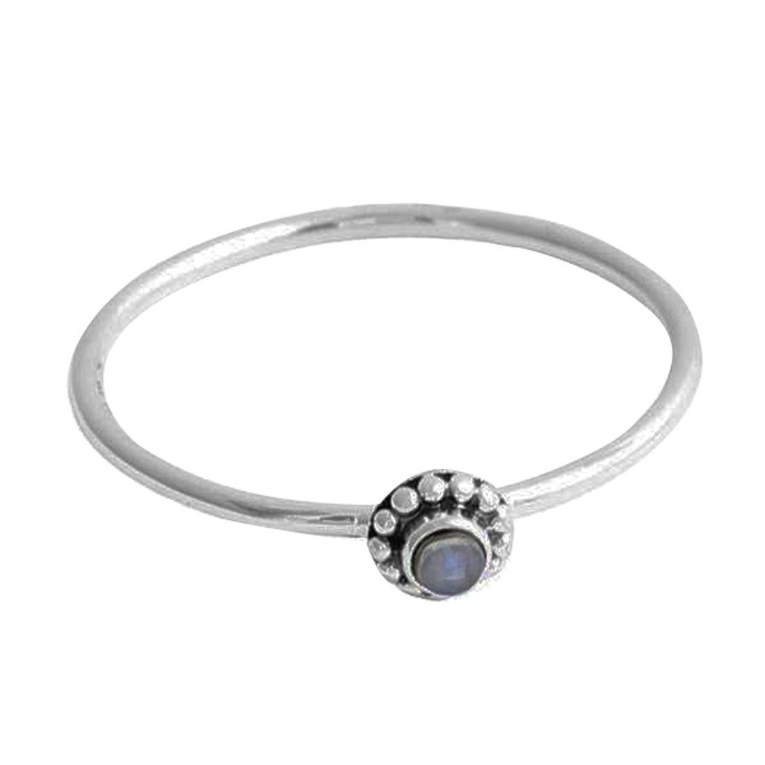 Dainty Beaded Flower Moonstone Ring - Elegant Silver Jewelry for Women, Handmade Boho Chic Ring for Everyday Wear, Perfect Gift for Birthday, Anniversary & Special Occasions