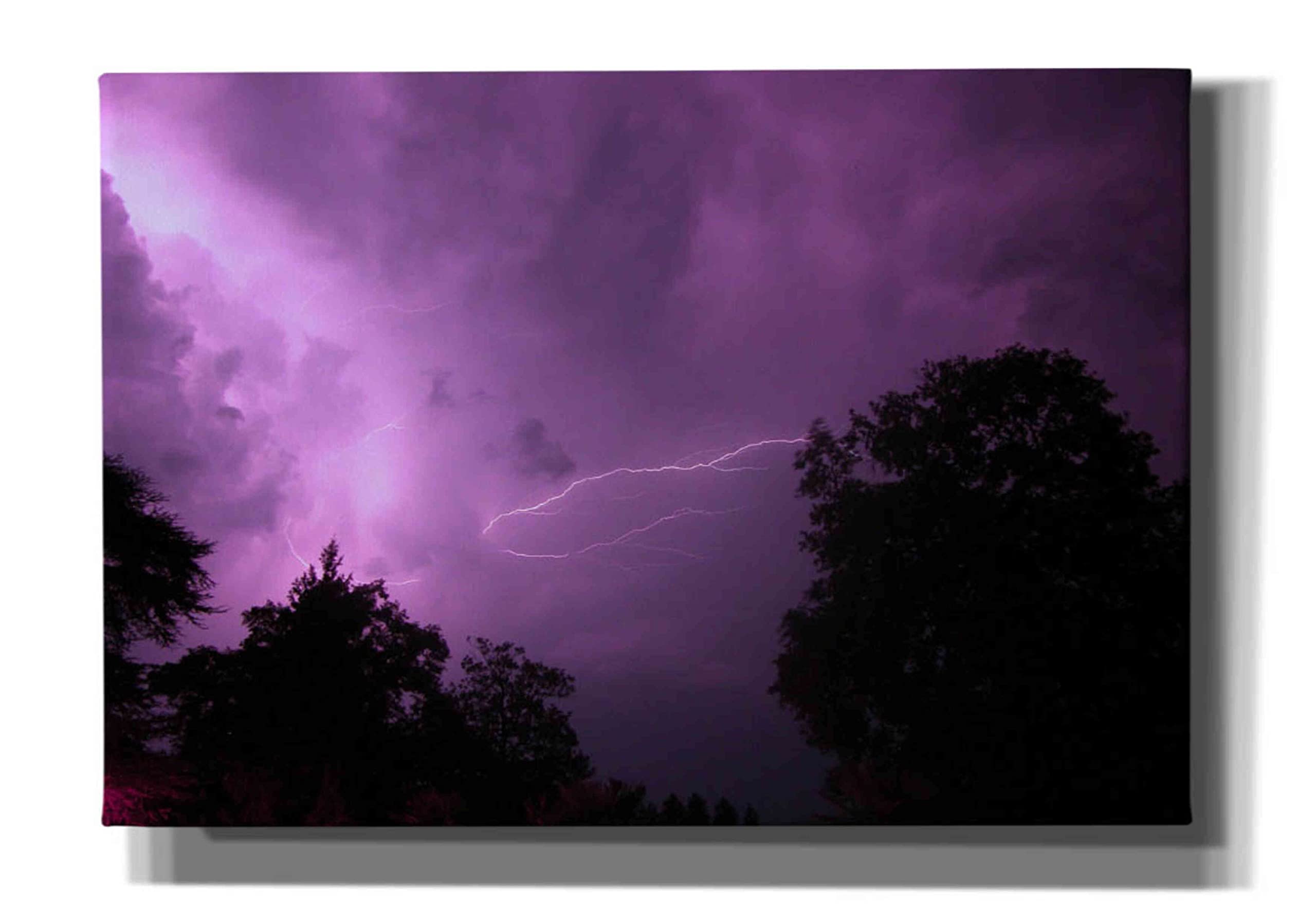 Epic Graffiti 'Purpureus Lightning' Canvas Wall Art Print - 26x18 Inches Giclee Reproduction - Modern Urban Decor for Living Room, Bedroom & Office