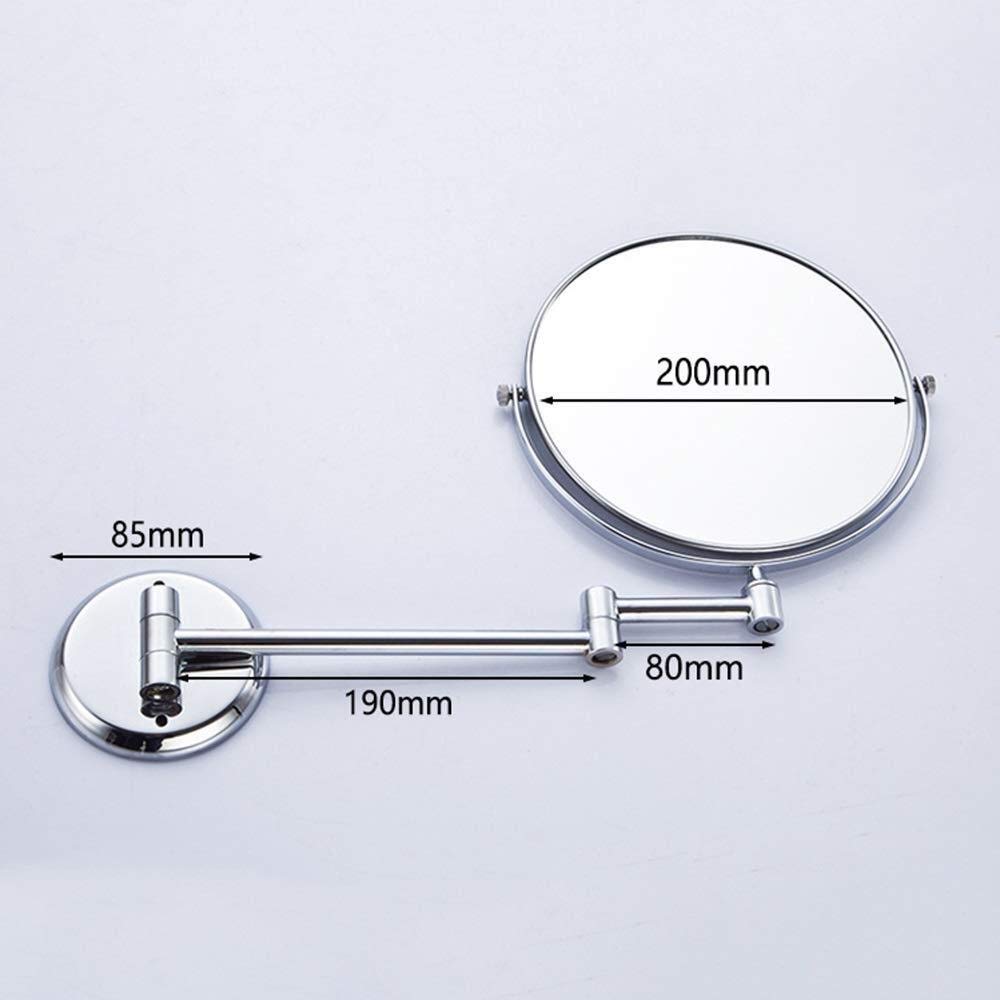 SGSG 8-Inch Wall-Mounted Makeup Mirror - Ultra Thin Double-Sided Chrome Vanity Mirror with 3X Magnifying Glass for Bathroom, Bedroom & Dressing Room