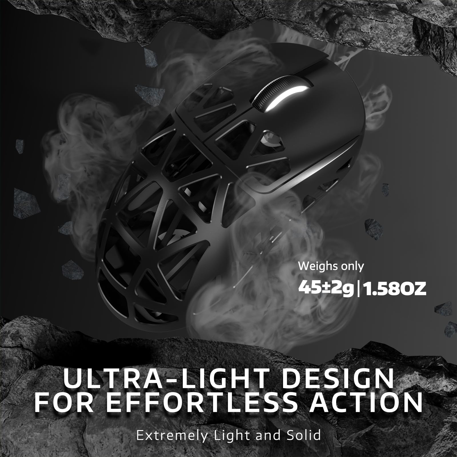 Attack Shark R2PRO 45g Ultra Lightweight Magnesium Alloy Gaming Mouse - PAW3950 Sensor, 42000 DPI, 8000Hz Polling Rate, 2.4G/BT/Wired - Programmable RGB Mouse with Coiled Cable for PC/Mac (Black) - Perfect for FPS, MOBA & Esports Gaming