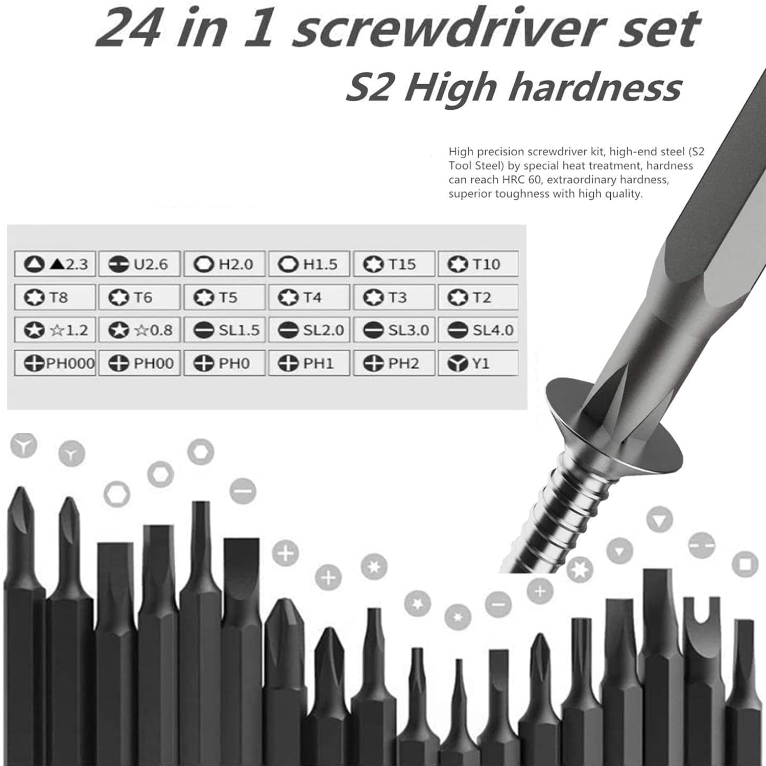 Precision Screwdriver Set 24-in-1 Magnetic for Phones, Tablets, PC Repair - Valentine's Gift for Men