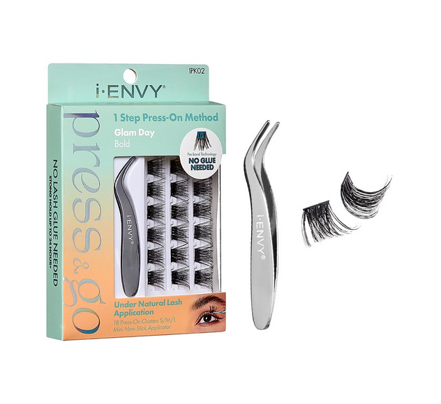 I ENVY PRESS AND GO Lash Clusters Kit - Natural & Dramatic False Eyelashes for Every Occasion (Select Style) | Perfect for Weddings, Parties & Everyday Glam