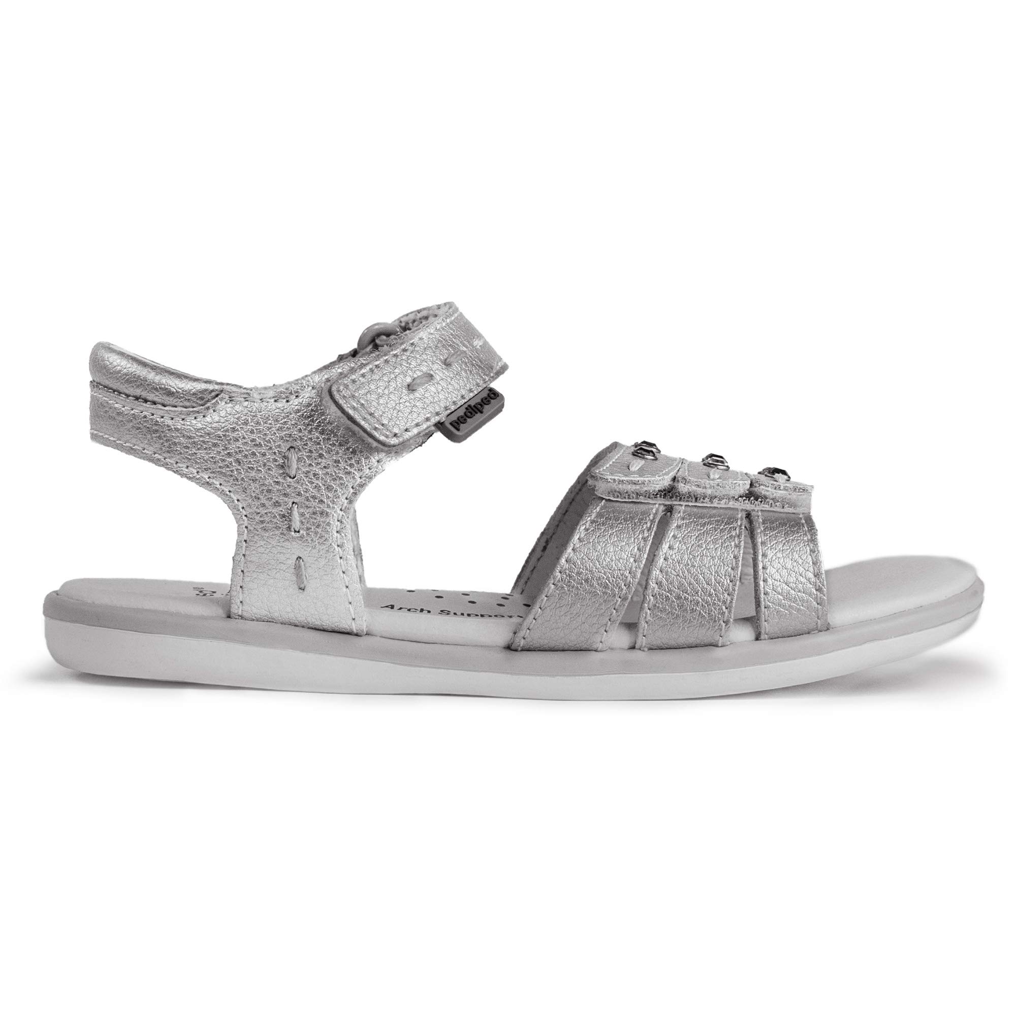 pediped Lynn Sandal for Toddler Little Kid Big Kid - Comfortable Adjustable Kids Sandals for Outdoor Play Beach Walking Summer Activities