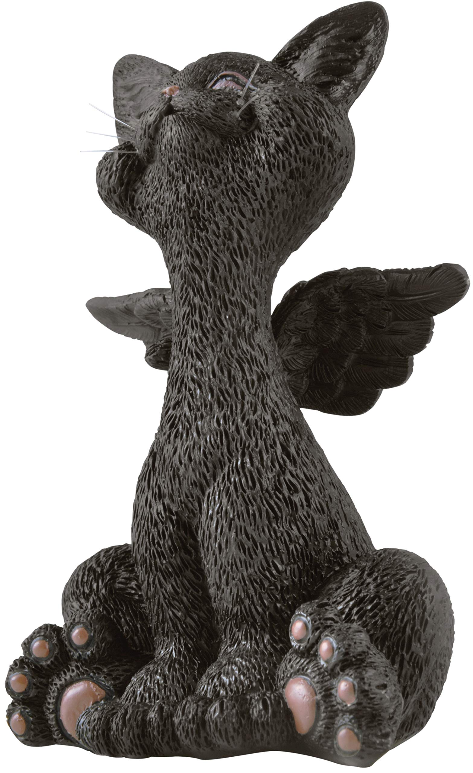 Whimsical Black Cat Angel Figurine with Wings - Happy Cat Collection - Unique Gift for Cat Lovers, Home Decor & Memorial Keepsake | Perfect for Christmas, Birthdays & Pet Loss Comfort
