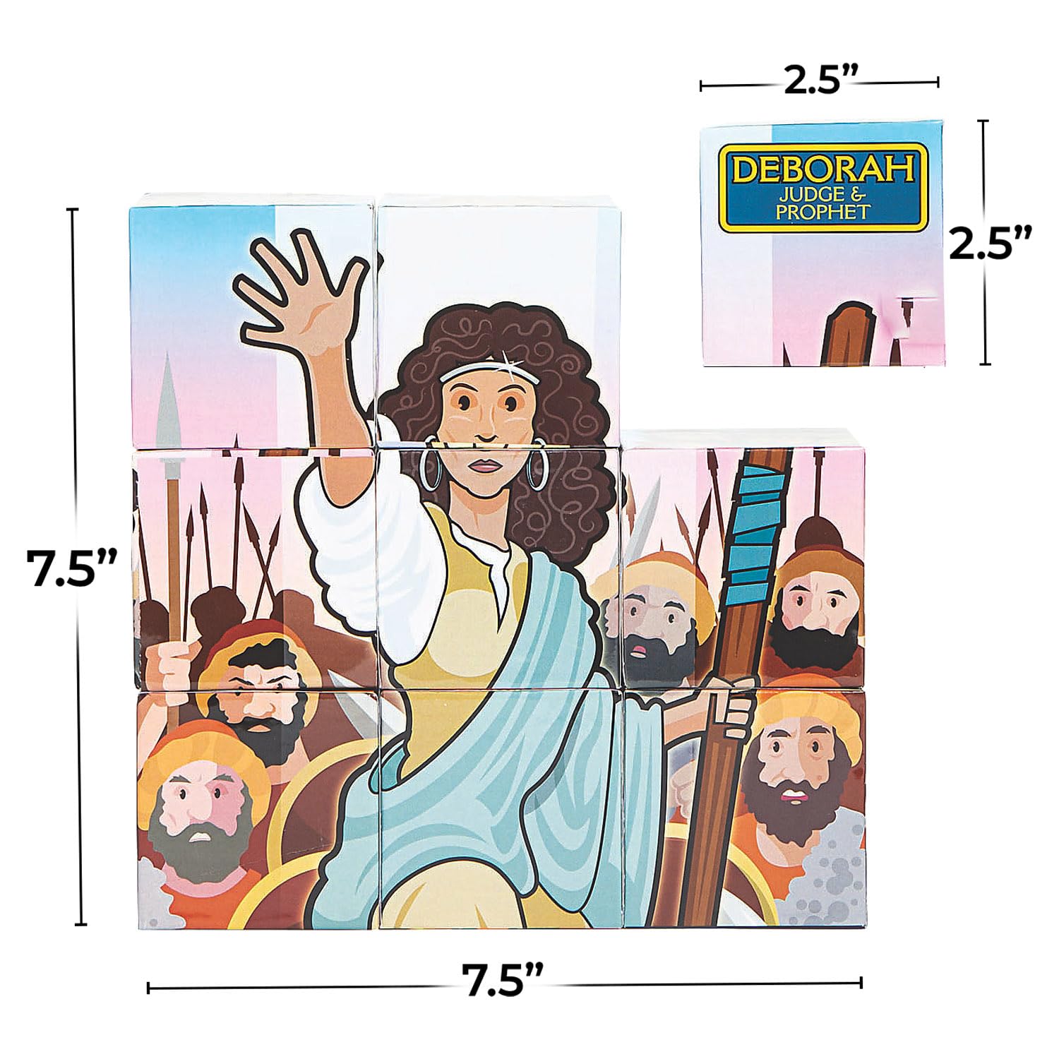 Fun Express Bible Story Puzzle Blocks - 9 Piece Christian Educational Toy Set for Kids | Sunday School, Homeschool & Faith-Based Learning Activities