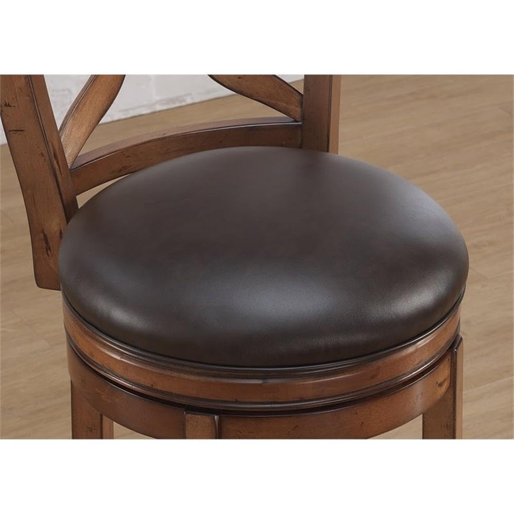 American Woodcrafters Provence Bar Stool - Solid Wood Counter Height Stool with Backrest | Rustic Farmhouse Kitchen Island & Breakfast Nook Seating