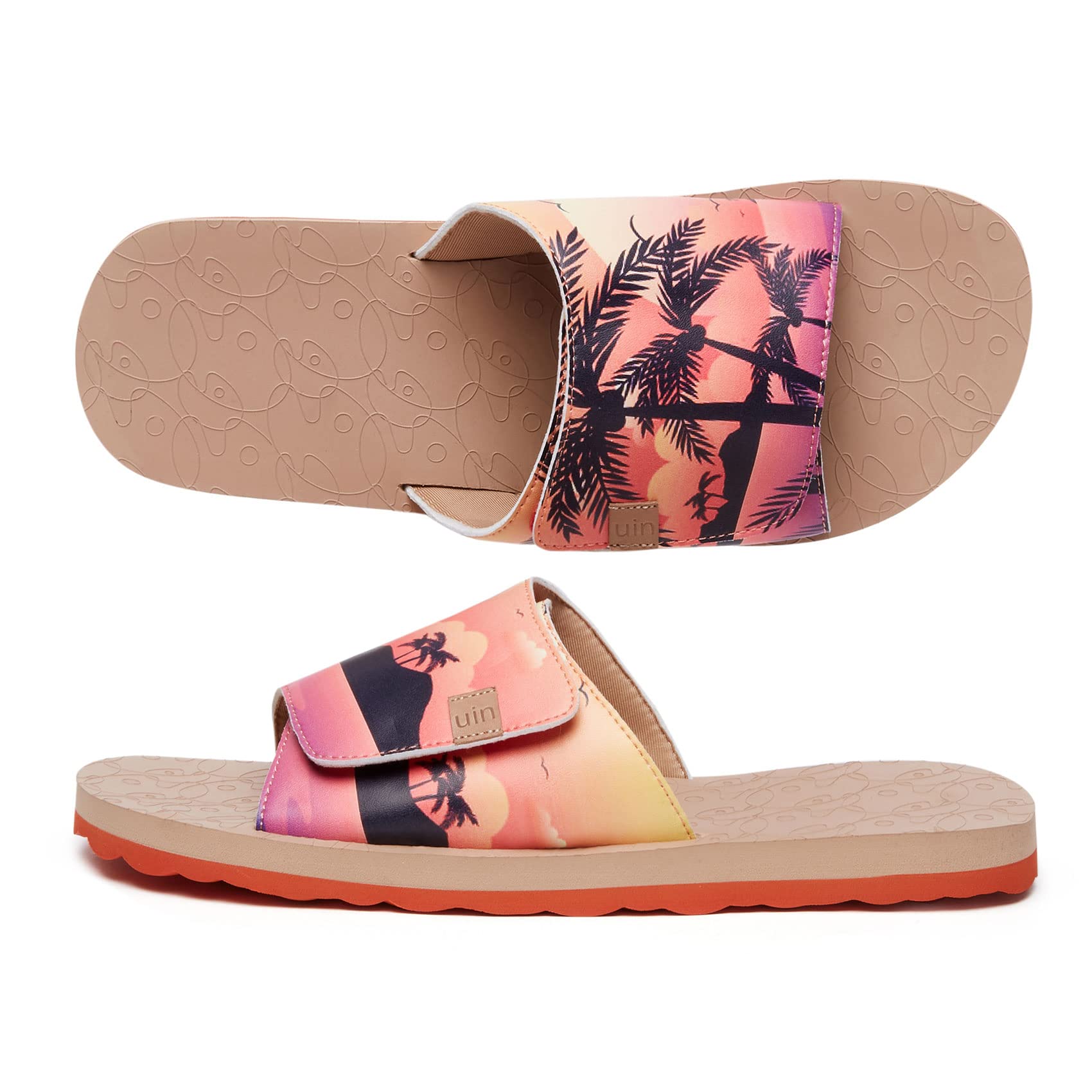 UIN Men's Flip Flops - Comfortable Beach Sandals with Artistic Painting Design for Summer Travel & Casual Wear - Perfect for Poolside, Vacation and Outdoor Activities