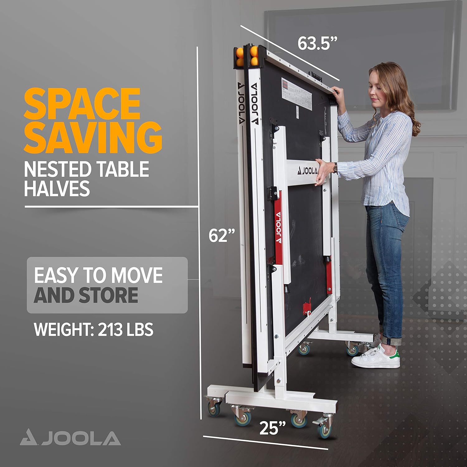 JOOLA Rapid Play 180 Indoor/Outdoor Table Tennis Table - 18mm Thick Top - Professional & Recreational Ping Pong Table for Home, Backyard, or Club Use